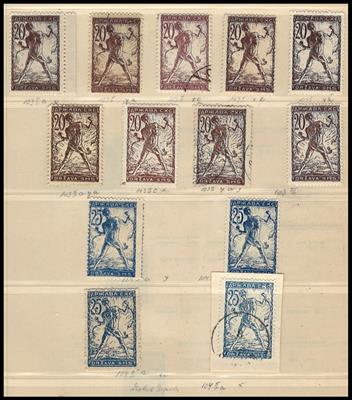 Jugoslawien **/*/gestempelt/Briefstück - ca.1918/20 SpezialPartie mit vielen Abarten, - Známky