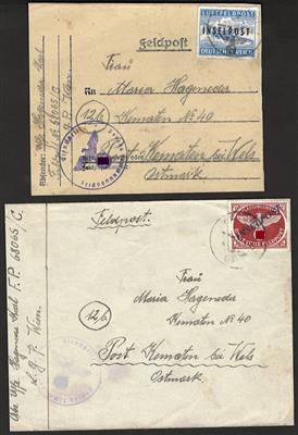 Poststück/Briefstück/* - Kl. Partie D. Feldpost WK II u.a. mit Nr. 10B Poststück und 8B Briefstück, - Známky