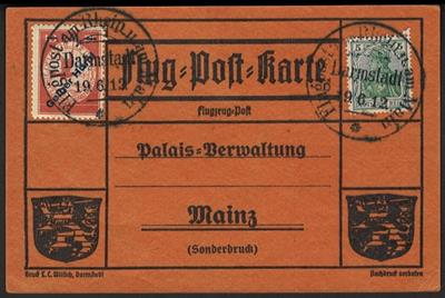 Poststück - D.Reich Nr. IV mit Zufrankatur auf entsprechender Karte von Darmstadt nach Mainz, - Známky