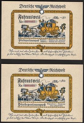 Poststück - D.Reich - Ostmark - 4 Fahrausweise Pferdepersonenpost Gmunden - Grünberg (30 Pfg.), - Francobolli