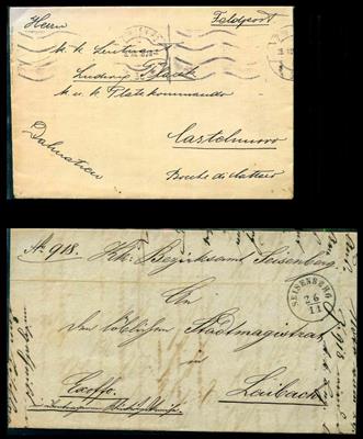 Poststück - Jugoslawien u. Südeuropa Partie Poststücke ca. ab 1850 teils interess. versch. Erh., - Briefmarken