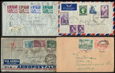 Poststück - partie meist echt gelaufene Briefe bzw. Postbelege div. Überseeländer, - Známky