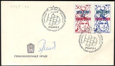 Poststück - Partie Poststücke Tschechosl. aus ca. 1946/1990u.a. Remek - Unterschrift auf Weltraummarken - Fdc aus 1978, - Známky