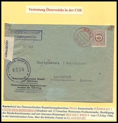 Poststück - Schmuggelpost aus der CSR 1945 nach Österreich, - Stamps