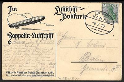 Poststück - Zeppelinpost - Hansa 6.7. 1913, - Briefmarken