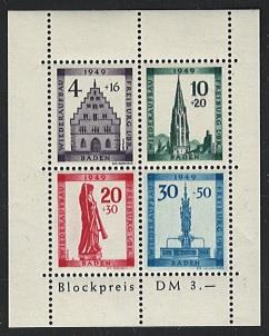 ** - Franz. Zone Bl. Nr. 1AI   MI - Briefmarken und Ansichtskarten