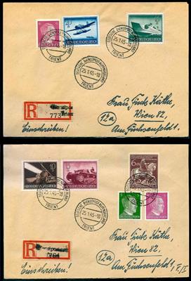 Poststück - D. Dienstpost Alpenvorland (3 Recobriefe Bozen und Trient), - Briefmarken und Ansichtskarten