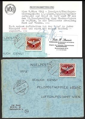 Poststück - D. Feldpost WK II - 10B auf Feldpostbrief vom 9.3. 1945 von Wien an Feldpostnr. 68067C über LGPA Wien, - Briefmarken und Ansichtskarten