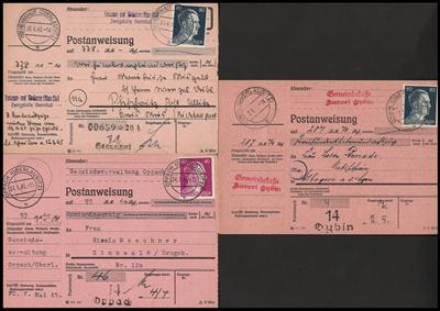 Poststück - D.Reich/Oberlausitz 1945 3 April/Mai Anweisungs-Überroller aus (10) Herrnhut, - Stamps