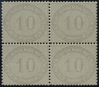 ** - D.Reich Nr. 12 im Viererblock und 40 II im RandViererblock, - Briefmarken und Ansichtskarten