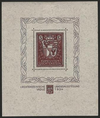 * - Liechtenstein Block Nr. 1 (Vaduzblock) Marke - Briefmarken und Ansichtskarten