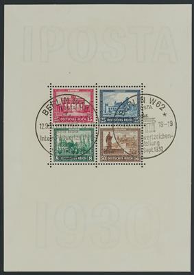 gestempelt - D.Reich Block Nr. 1 (IPOSTA) mit Ersttags - Sonderstpl., - Briefmarken und Ansichtskarten