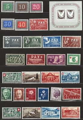 ** - Sammlung Schweiz ca. 1941/1974, - Briefmarken