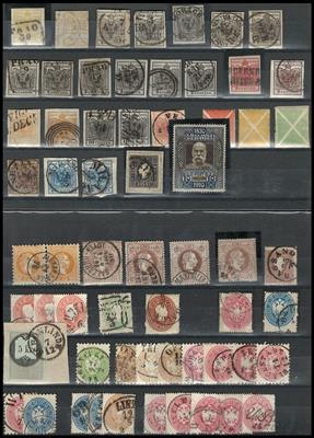 gestempelt/*/(*)/Briefstück - Partie Österr. Monarchie ab 1850 u.a. mit 10K 1910 * (Gummi getönt), - Stamps