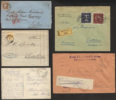 Poststück - Partie Poststücke Österr. ab Monarchie u.a. mit Ganzsachen, - Briefmarken