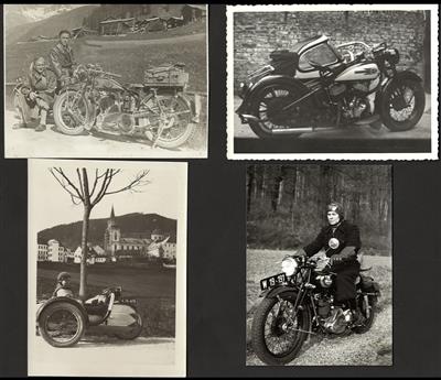 Poststück - Partie Foto- und etwas Motivkarten "Motorrad" und "Fahrrad", - Motiv- und Ansichtskarten