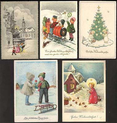 Poststück - Partie Glückwunschkarten mit viel Weihnachten, - Motiv- und Ansichtskarten