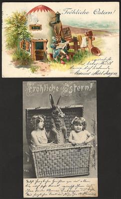 Poststück - Partie Motivkarten "Osterhasen", - Motiv- und Ansichtskarten