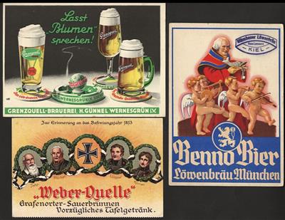 Poststück - Partie Werbekarten Deutschlland mit viel Bier - Motiv, - Motiv- und Ansichtskarten