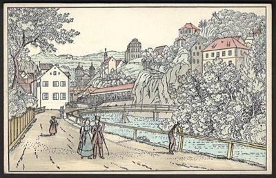 Poststück - Wiener Werkstaätte - Karte Nr. 201: Alt - Karlsbad, - Motiv- und Ansichtskarten