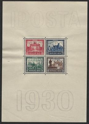 ** - D.Reich Block Nr. 1 (IPOSTA) unten im Rahmen Unebenh., - Briefmarken und Ansichtskarten