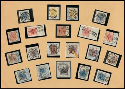 Briefstück - Österr. Monarchie - Partie Abstempelungen auf Nr. 1/5, - Stamps