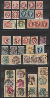 gestempelt/Briefstück/Poststück - Österr. Monarchie - Partie Abstempelungen und Entwertungen Niederösterreich (NÖ) ab Ausg. 1867, - Stamps