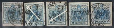 gestempelt - Österr. Nr. 5M - ca. 100 Stück - Briefmarken und Ansichtskarten
