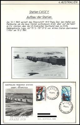 Poststück - Australische Antarktis - Sammlung Poststücke CASEYSTATION ab Aufbau, - Briefmarken und Ansichtskarten