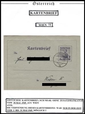 Poststück - Kl. Spezialpartie 40 Gr. Kartenbrief der Ausgabe Trachten II, - Francobolli