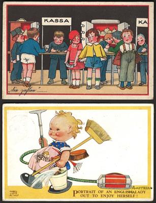 Poststück Partie Motivkarten "Frauen" - "Kinder" und etwas "Männer", - Známky