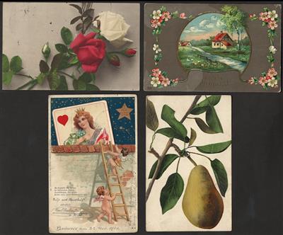 Poststück Partie Motivkarten mit Glückwunsch - Blumen - Rubens - Dürer - Brueghel, - Briefmarken und Ansichtskarten