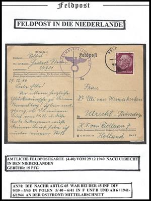 Poststück - Partie Poststücke Ostmark ab ca. 1939 - Postkarten tls. im Auslandsverkehr, - Stamps