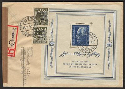 Poststück - Sowjet. Zone - Block Nr. 6(Goethe) auf - Briefmarken und Ansichtskarten