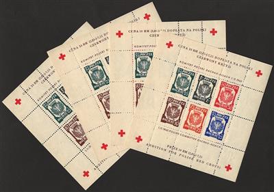 (*) - Deutschland 1945 Lagerpost Dachau - Allach Rotkreuzblock gezähnt d. Poln. Komitet - 50 Blöcke, - Briefmarken und Ansichtskarten