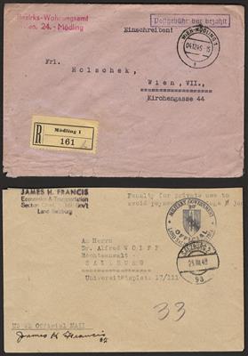 Poststück/Briefstück - Österr. - Partie Barfrankaturen ab 1945, - Briefmarken und Ansichtskarten