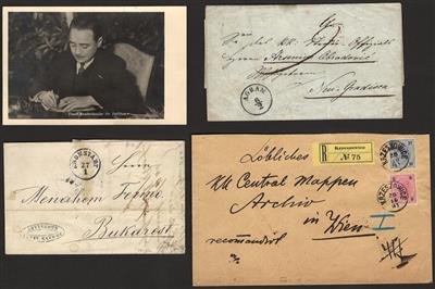 Poststück/Briefstück - Partie Poststücke Österr. ab Monarchie mit etwas Ausland, - Briefmarken und Ansichtskarten