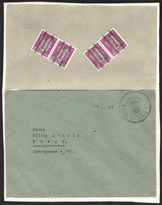 Poststück - Österreich 1945 - Grazer Aushilfsausgabe 4 Stück 6 Pfennig, - Briefmarken und Ansichtskarten