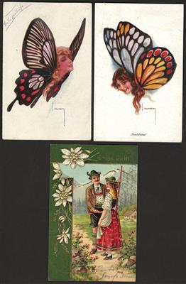 Poststück - Partie Motivkarten Frauen - Kinder - Liebespaare, - Briefmarken und Ansichtskarten