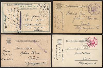 Poststück - Partie Österr. Feldpost - Briefmarken und Ansichtskarten