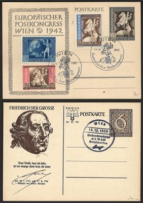 Poststück - Partioe Poststücke "Ostmark" u.a. mit Werbekarten Ausstellung Nordwestbahnhalle und Bolschewismus ohne Maske, - Briefmarken und Ansichtskarten