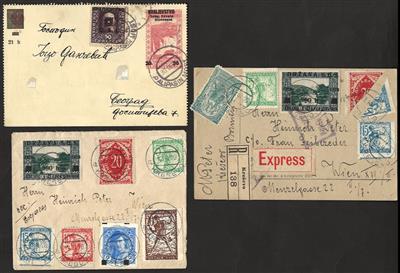 Poststück - SHS - 3 Poststücke aus Bosnien aus 1920, - Briefmarken und Ansichtskarten
