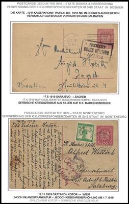 Poststück - SHS - Kl. Partie Nachverwendung Österr. Ganzsachen aus Marburg, - Briefmarken und Ansichtskarten