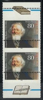 ** - BRD Nr. 1826 (Leopold von Ranke) im senkrechten Paar STARK VERZÄHNT, - Stamps