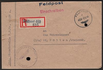 Poststück - D. Feldpost 25 Einschreibebriefe von Ende 1944 nach Wien, - Známky