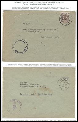 Poststück - Österr. - Sowjetische Zivilverwaltung im Mühlviertel, - Stamps