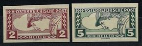 ** - Österr.   ANK. Nr. 219/ 220 U (Eilm. 2 u. 5 Heller) ungezähnte Prachtstücke, - Briefmarken