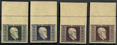 ** - Österr.   ANK. Nr. 780 B/ 783 B (Renner geschn.) postfr. Oberrandstücke, - Briefmarken