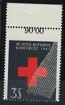 ** - Österr. Nr. 1225V (Rot Kreuz - Konferenz 1965) stark verähnt vom Bogenoberrand, - Briefmarken
