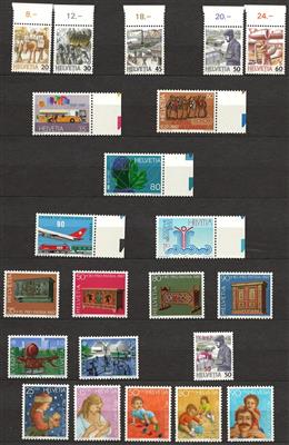 ** - Partie FRANKATURWARE Schweiz aus 1965/87 mit Dubl. **/gestempelt auch davor, - Briefmarken